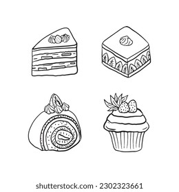 Sweet Dessert and Cake Coloring