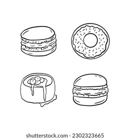 Süßes Dessert und Kuchenfarben