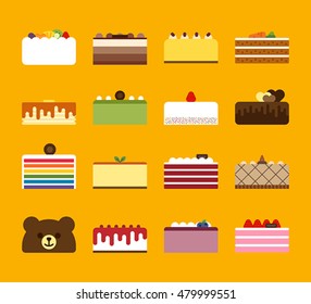 sweet dessert cake vector illustration flat design