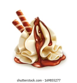 Sweet dessert with chocolate, detailed vector