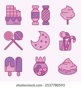 SWEET - DESSERT - CHOCOLATE ICONS SET