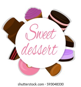 Sweet dessert circle logo concept