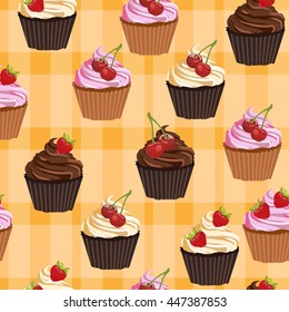Sweet dessert cupcake background