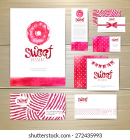 Sweet dessert document template design. Corporate identity
