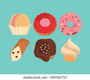 sweet dessert donut cupcake roll biscuit