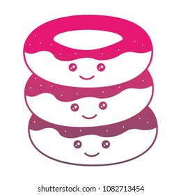 sweet dessert donuts kawaii cartoon