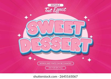 Sweet dessert editable text effect with cartoon text style