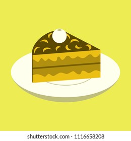 Sweet dessert in flat design Berry pie on a plate