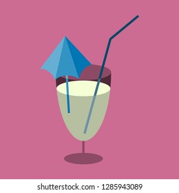 Sweet dessert in flat design cocktail