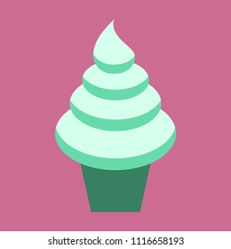 Sweet dessert in flat design Ice cream cone