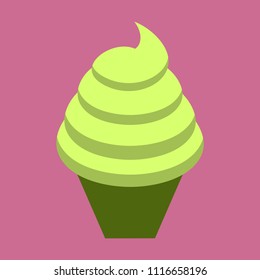Sweet dessert in flat design Ice cream cone
