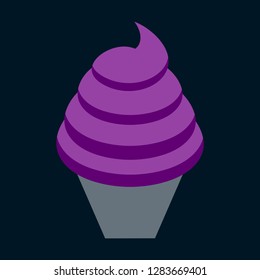 Sweet dessert in flat design Ice cream cone
