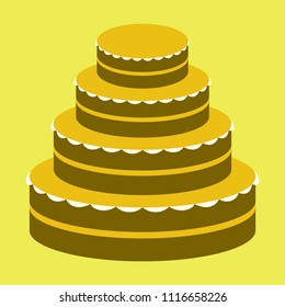 Sweet dessert in flat design wedding cake