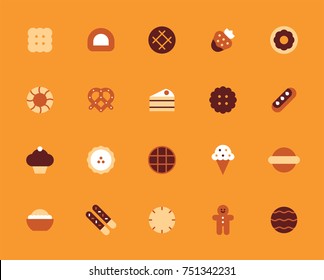 sweet dessert food icons vector illustration flat design