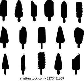 Sweet dessert ice cream silhouettes