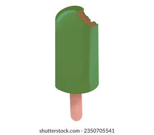 Sweet dessert Ice cream stick, vector illustration.