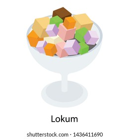 
Sweet dessert icon in isometric design 
