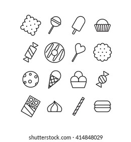 Sweet dessert icons set.