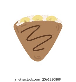 Sweet Dessert Illustration - Choco Banana Crepe