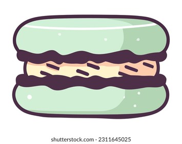 postre dulce macarons icono de caramelo aislado