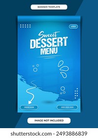 Sweet dessert menu template design for social media post story