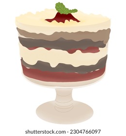 sweet dessert with mocca illustration