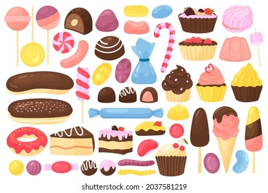 Kawaii Sweets Clipart Cute Sweet Candy Clipart Food Cake Donut Cupcake  Gumball Machine Macaron Candies Cookie Ice Cream Muffin Dessert Party 