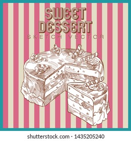 Sweet dessert sketch vector illustration