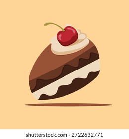 Doce sobremesa Slices Coleção Apresentando bolo de cereja de chocolate rico e massa fresca em camadas de morango
