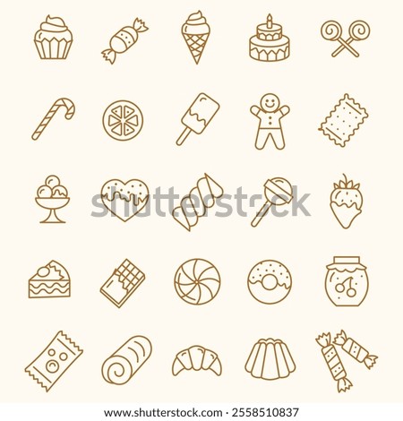 SWEET - DESSERT - SUGAR ICON SET
