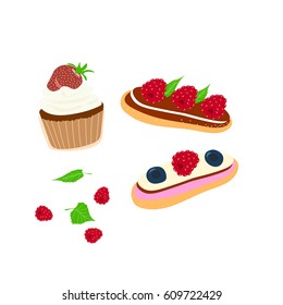 Sweet dessert vector illustration flat design