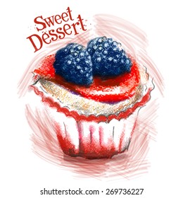 sweet dessert vector logo design template. cake, pastry or brownie, pie icon.