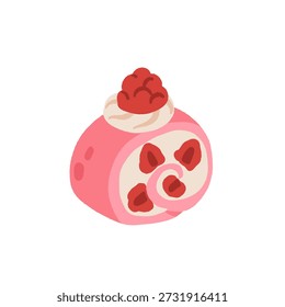 Dulces postres y pasteles Vector conjunto con pasteles, cupcakes, helados, chocolate de Dubai, donas y dulces de panadería en estilo de ilustración de dibujos animados planos para menú, embalaje, diseño infantil y marca de alimentos