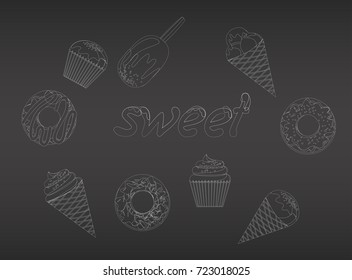 sweet desserts vector