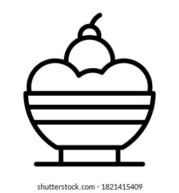 Sweet dish vector, dessert in line style 