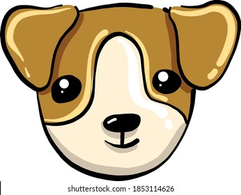 Sweet dog head, illustration, vector on white background