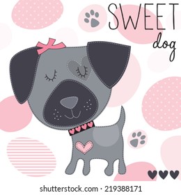 sweet dog vector illustration