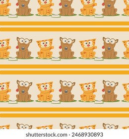 Sweet Dogs Seamless Vector Pattern Design