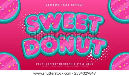 Sweet Donut 3d editable text effect Template