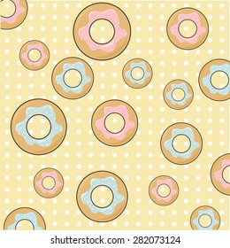 sweet donut background, illustration in vector format
