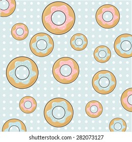 sweet donut background, illustration in vector format
