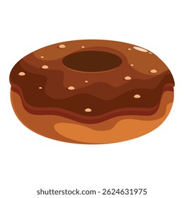 Doce donut com cobertura de chocolate e polvilhos, perfeito para café da manhã ou um lanche