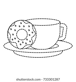 sweet donut with coffee cup