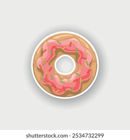 Sweet donut. Colored vector illustration.