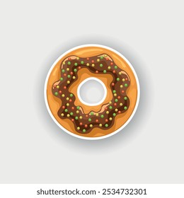 Sweet donut. Colored vector illustration.