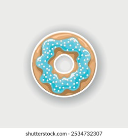 Dulce donut. Ilustración vectorial de color.