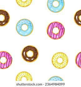 sweet donut cookie seamless pattern background