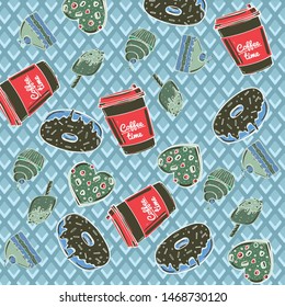 Sweet Donut Cupcake Bakery Design Illustration Pattern