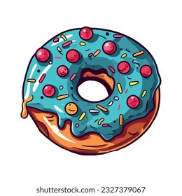Sweet donut, a delicious dessert snack icon isolated