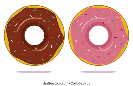Doce donut sobremesa comida chocolate cor rosa donut massa donuts para lanche